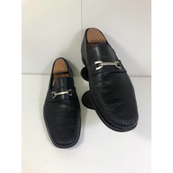 Bruno Magli Leather Piatto Horse Bit Band Slip On Loafer Shoes Black Mens 12 M main image 4